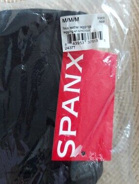 SPANX Black Faux Leather Leggings